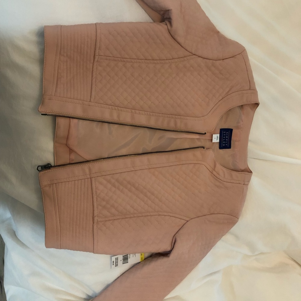 Pink faux leather jacket